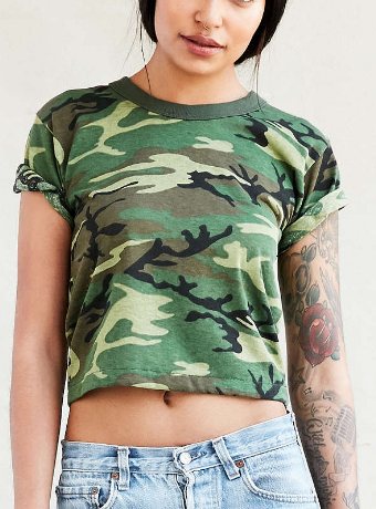 UO Vintage Cropped Camo Tee