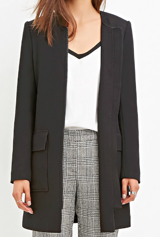 Forever 21 Longline Collarless Jacket