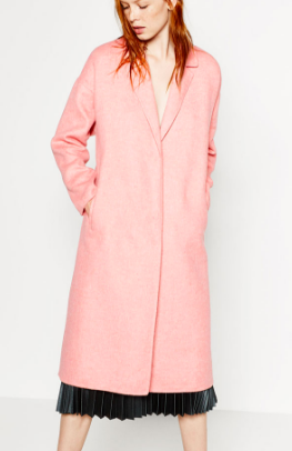 Zara long pink coat