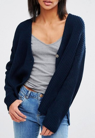 ASOS Cardigan In Double Breasted Shape