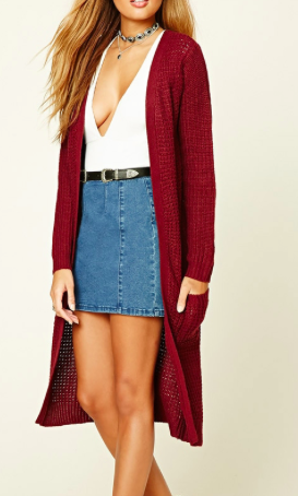 Forever 21 Open-Front Longline Cardigan