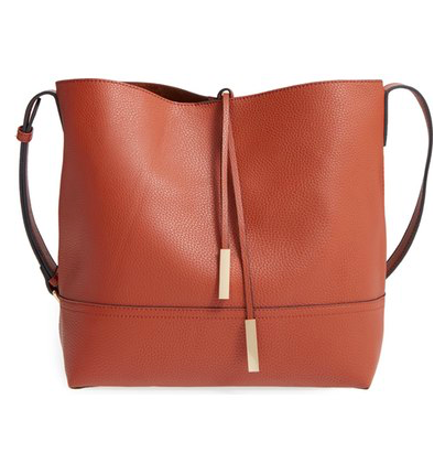 Street Level Faux Leather Bucket Bag