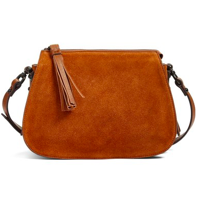 Phase 3 Double Gusset Suede Crossbody Bag