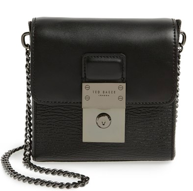 Ted Baker London 'Small Luggage Lock - Maj' Leather Crossbody Bag