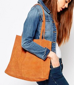 ASOS Suede Embossed Croc Shopper Bag