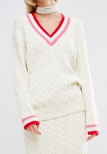 WAH LONDON x ASOS Cable Knit Cricket Sweater