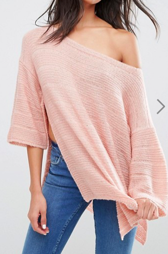 ASOS Boxy Sweater With Off Shoulder