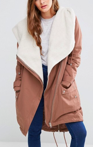 ASOS Waterfall Parka with Borg Lining