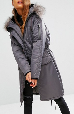 ASOS Premium Padded Parka with Fur Lined Hood