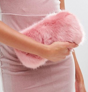 Skinnydip Faux Fur Box Clutch Bag In Pink