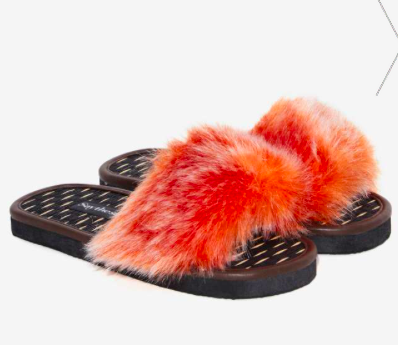  Say The Sun Pop Faux Fur Slide Sandal