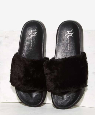 LFL by Lust For Life Fine Thanks Faux Fur Slide Sandal