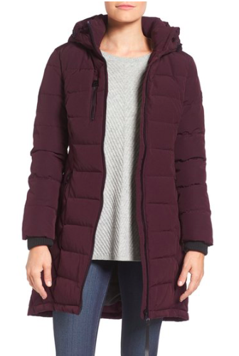 Quilted Hooded Puffer Coat  GUESS