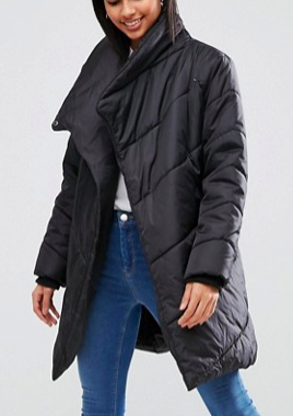 ASOS Padded Jacket with Waterfall Front