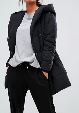 New Look Padded Wrap Over Coat