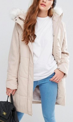 ASOS Wool Parka with Padded Front