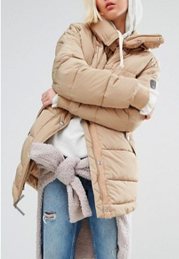 Puffa Oversized Longline Padded Jacket With Fishtail Detail