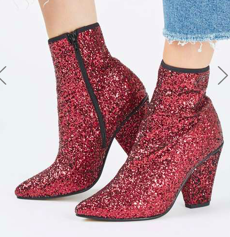 Topshop HIGH Sequin Stretch Boots