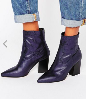ASOS ENZU Leather Pointed Western Boots