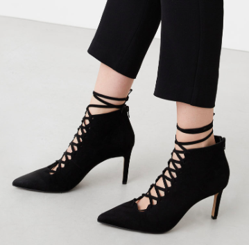 Mango Heel lace-up ankle boots