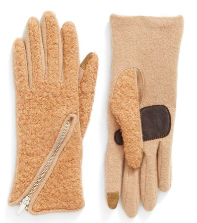 Echo 'Touch - Zip Bouclé' Tech Gloves