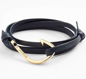 Miansai Gold Hook Leather Bracelet