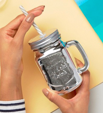 New Look Shiny Plated Glass Jar