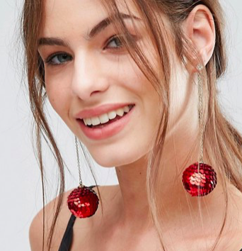 New Look Holidays Sequin Bauble Earrings