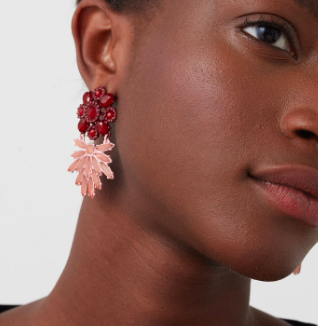 Mango pink floral earrings 