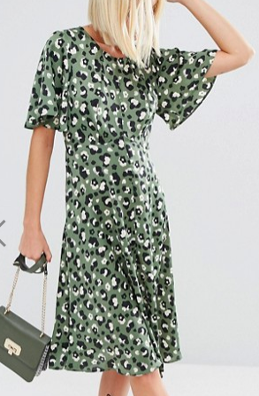 ASOS Midi Tea Dress in Animal Print