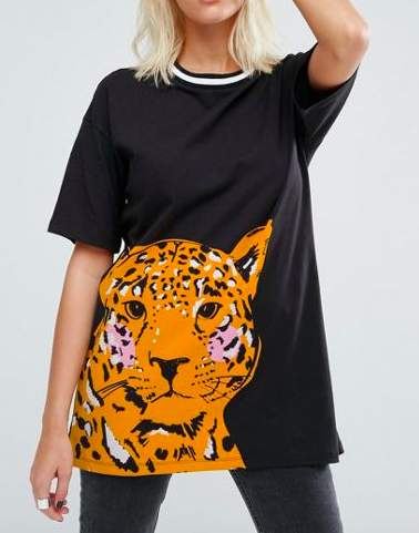 ASOS Oversized T-Shirt In Leopard Print