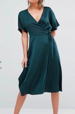 New Look Wrap Front Midi Dress