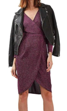 Topshop Glitter Wrap Dress