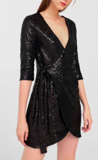 Mango wrap Sequined dress