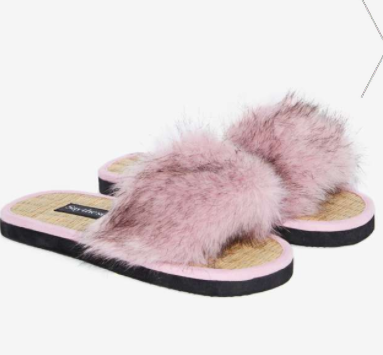 Say The Sun Pop Faux Fur Slide Sanda