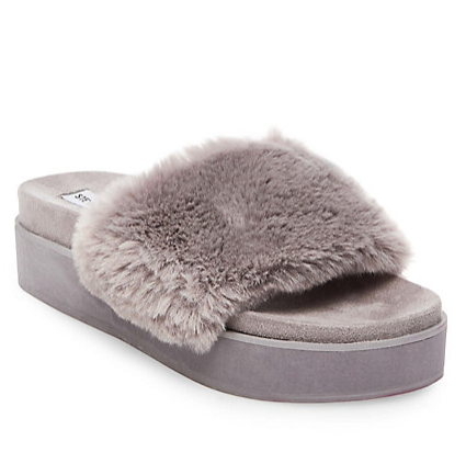 Steve madden platform fur slides