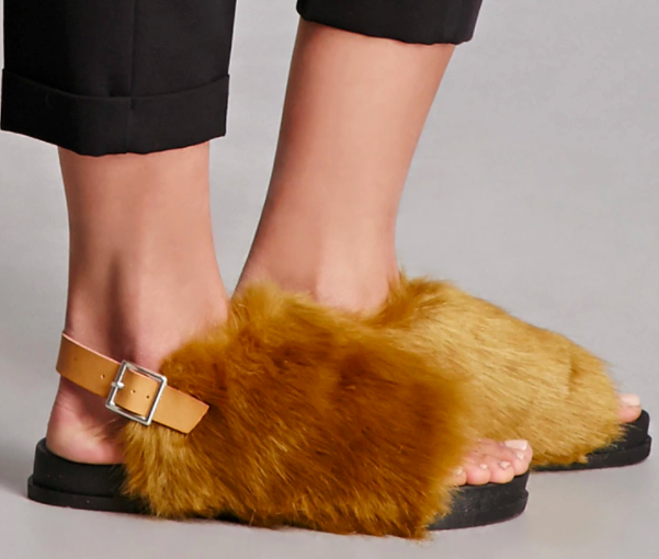 Forever 21 Faux Fur Sandals