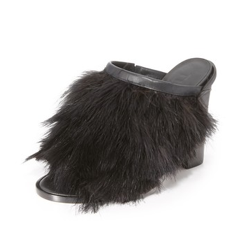 Tibi Bee Feathered Mules