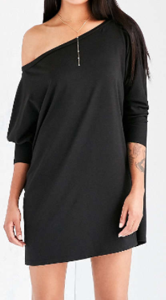 Silence + Noise Slouchy Off-The-Shoulder Knit Mini Dress