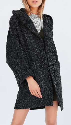 BDG Alessi Boucle Relaxed Hooded Coat