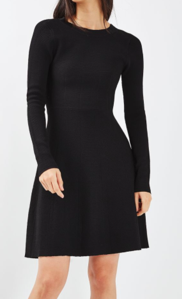 TOPSHOP Strap Back Fit and Flare Dress
