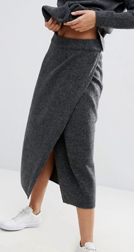 ASOS Co-ord Knitted Midi Skirt With Wrap Front