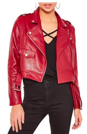 MISSGUIDED Faux Leather Moto Jacket