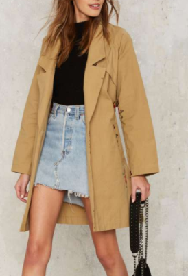 Kick Bud Embroidered Trench Coat
