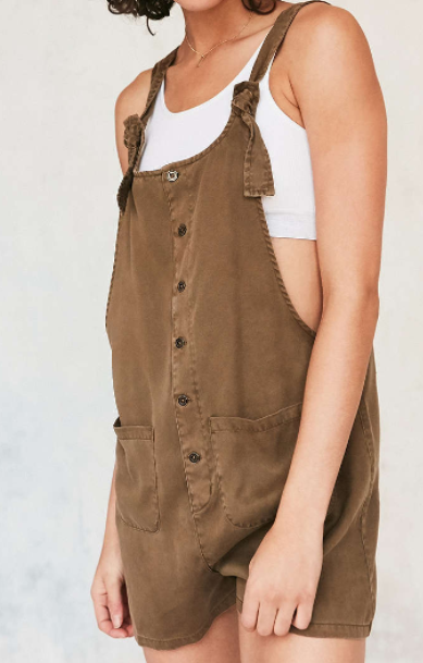 BDG Andy Button-Front Tie-Strap Shortall