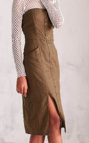 Cooperative Tiffany Button-Down Strapless Midi Dress