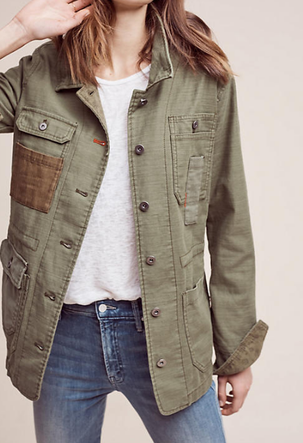 Anthropologie Patched Utility Jacket