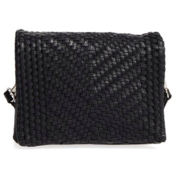 Street Level Woven Faux Leather Crossbody Bag
