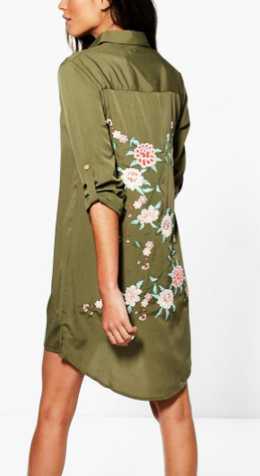 xBoutique Zhi Embroidered Back Shirt Dress