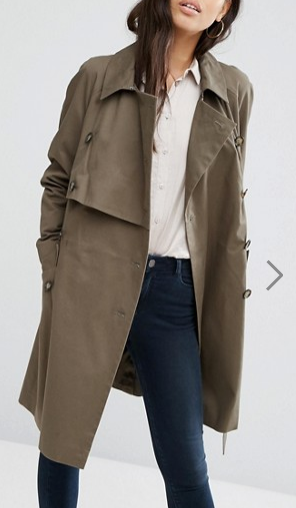 ASOS Trench with Deep Storm Flap